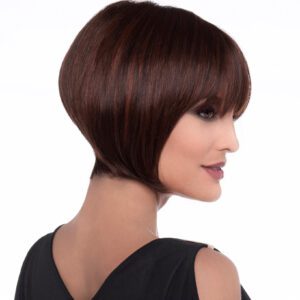 Yuri wig by Alan Eaton, side view portrait of model wearing wig